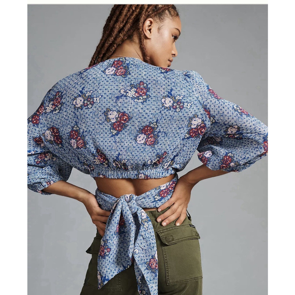 The Odells V-Neck Wrap Top Anthropologie XL - Picture 2 of 15